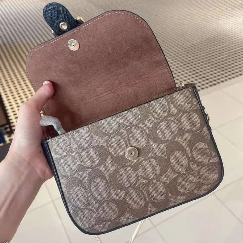 NWT COACH C7013 Gemma Crossbody In Blocked Signature Canvas With Star Buckle - Picture 10 of 16